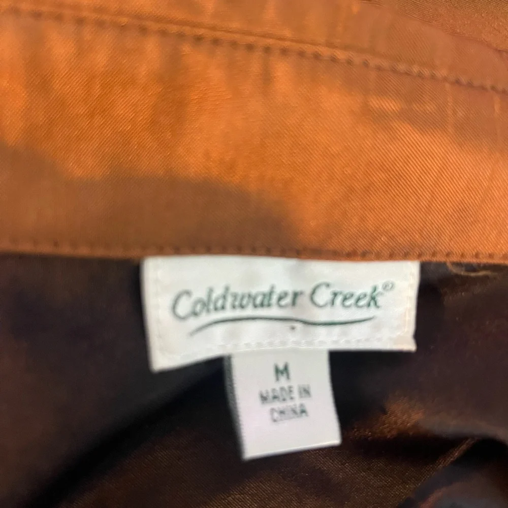 Cold Water Creek Elegant Wrap-Style Copper Top M - Picture 5 of 6